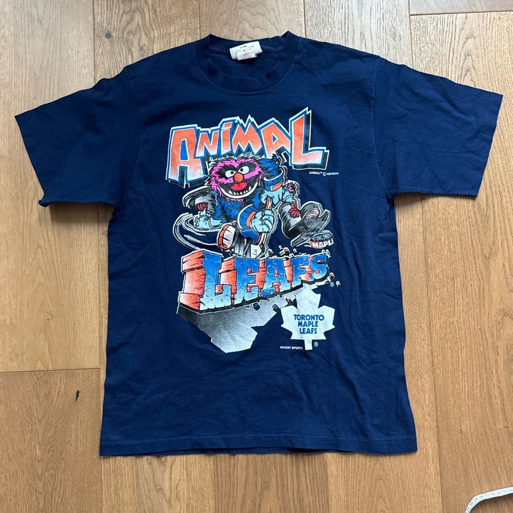 Muppets Toronto Maple Leafs Vintage 1994 T-Shirt - NHL - Size L - Navy Blue